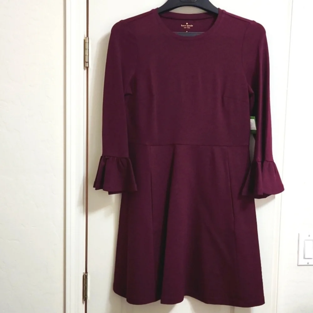 NWT! Kate Spade Bell Sleeve Ponte Skater Mini Dress Sz M